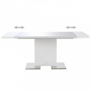 vidaXL Rozkládací jídelní stůl vysoký lesk bílý 180 x 90 x 76 cm MDF