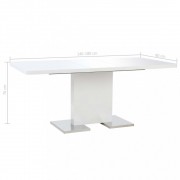 vidaXL Rozkládací jídelní stůl vysoký lesk bílý 180 x 90 x 76 cm MDF
