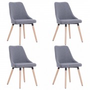 vidaXL Jídelní židle 4 ks světle šedé textil