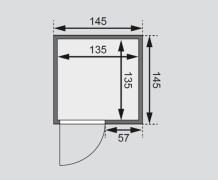 Interiérová finská sauna 145 cm s kamny 3,6 kW Dekorhome