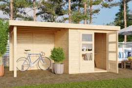 Dřevěný zahradní domek ASKOLA 3 s přístavkem 240 Dekorhome