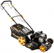 Riwall PRO RPM 4630 B multifunkční travní sekačka 4 v 1 s benzinovým motorem a pojezdem