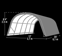 Přístřešek pro koně Hadar 370x610x250cm 22,6m²