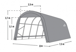 Přístřešek Round Frame Garage 58 m²