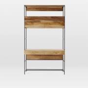 Psací stůl s knihovnou Gita 130x213x55 z masivu mango, Mango natural