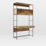 Psací stůl s knihovnou Gita 130x213x55 z masivu mango, Mango natural