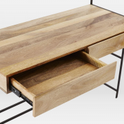 Psací stůl s knihovnou Gita 130x213x55 z masivu mango, Mango natural