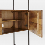 Psací stůl s knihovnou Gita 130x213x55 z masivu mango, Mango natural