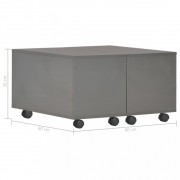 vidaXL Konferenční stolek šedý vysoký lesk 60 x 60 x 35 cm dřevotříska