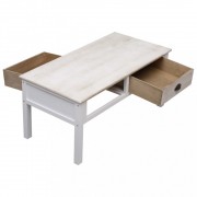 vidaXL Konferenční stolek bílý a přírodní 100 x 50 x 45 cm dřevo