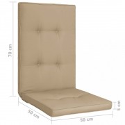 vidaXL Podušky na zahradní židle 2 ks béžové 120 x 50 x 5 cm