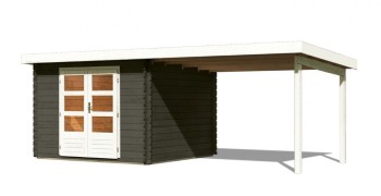 Dřevěný zahradní domek BASTRUP 5 s přístavkem Dekorhome