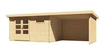 Dřevěný zahradní domek BASTRUP 8 s přístavkem Dekorhome