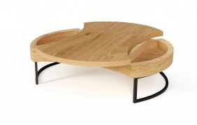 Konferenční stolek AUREA 3 dub zlatý / černá Halmar