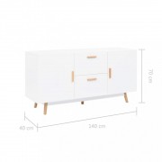 vidaXL Příborník bílý 140 x 40 x 70 cm MDF