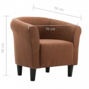 vidaXL Křeslo hnědé textil