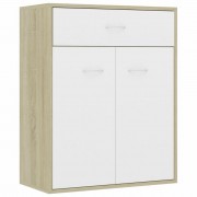 vidaXL Příborník bílý a dub sonoma 60 x 30 x 75 cm dřevotříska
