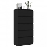 vidaZL Příborník se zásuvkami černý 60 x 35 x 121 cm dřevotříska