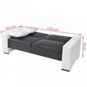 vidaXL Polohovatelná rozkládací sedačka s područkami, PVC, černá