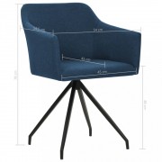 vidaXL Otočné jídelní židle 4 ks modré textil