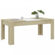 vidaXL Jídelní stůl bílý a dub sonoma 180 x 90 x 76 cm dřevotříska