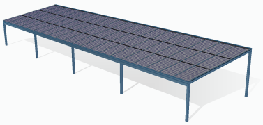Hliníkový solární přístřešek NEAPOL 1080x548 cm 10,5kWp