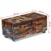 vidaXL Konferenční stolek truhla, masivní recyklované dřevo 80x40x35 cm