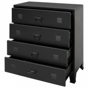 vidaXL Skříň se zásuvkami kovová industriální styl 78x40x93 cm černá