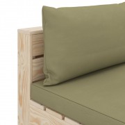 vidaXL 6dílná zahradní sedací souprava z palet + béžové podušky dřevo