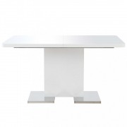 vidaXL Rozkládací jídelní stůl vysoký lesk bílý 180 x 90 x 76 cm MDF