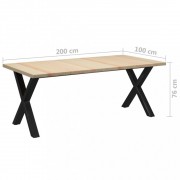 vidaXL Jídelní stůl 200 x 100 x 76 cm borové dřevo