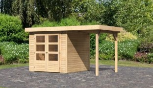 Dřevěný zahradní domek ASKOLA 2 s přístavkem 150 Dekorhome