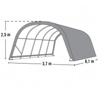 Přístřešek pro koně Hadar 370x610x250cm 22,6m²