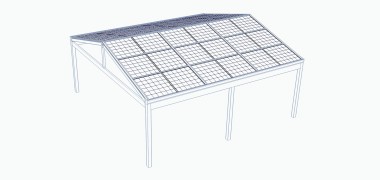 Hliníkový solární přístřešek SOLAR ENERGO s FVE - napojeno