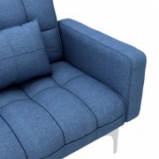 vidaXL Rozkládací pohovka modrá textil