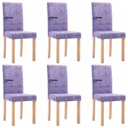 vidaXL Jídelní židle 6 ks fialové textil