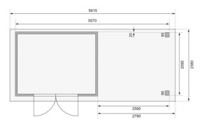 Dřevěný zahradní domek ASKOLA 4 s přístavkem 280 Dekorhome