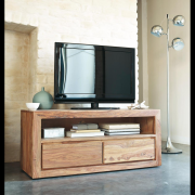 TV stolek Gani 120x50x45 z indického masivu palisandr, Světle medová