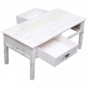 vidaXL Konferenční stolek bílý s patinou 100 x 50 x 45 cm dřevo