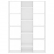 vidaXL Knihovna/dělící stěna bílá vysoký lesk 100x24x140cm dřevotříska