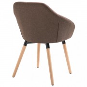 vidaXL Jídelní židle hnědá textil