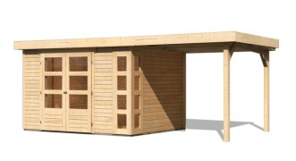 Dřevěný zahradní domek KERKO 5 s přístavkem 240 Dekorhome