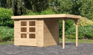 Dřevěný zahradní domek ASKOLA 3 s přístavkem 150 Dekorhome