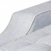 vidaXL Rohová sedačka, textil, krémově šedá, XXL, 326x163x83 cm