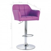 vidaXL Barová židle s područkami fialová umělá kůže