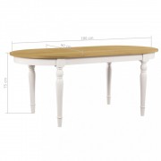 vidaXL Jídelní stůl oválný 180 x 90 x 75 cm masivní dubové dřevo