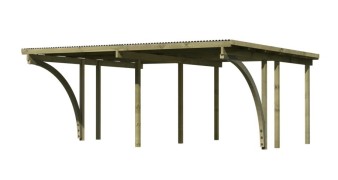 Dřevěný dvojitý přístřešek / carport ECO 1A Dekorhome