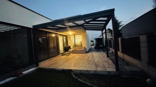 Hliníková pergola POLLUX rohová se sklem