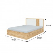 Postel s úložným prostorem 160x200 VODENA dub wotan / bílá
