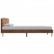 vidaXL Postel s matrací z paměťové pěny umělá semišová kůže 160x200 cm